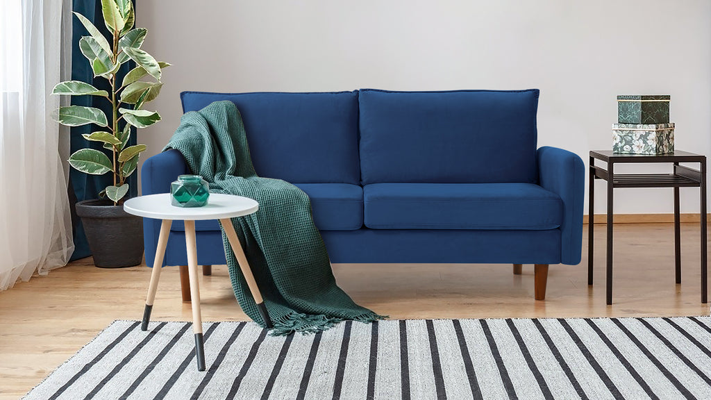 Fabric Love seat Velvet Loveseat Sofa Modern Couch Furniture with Armrest & Metal Legs
