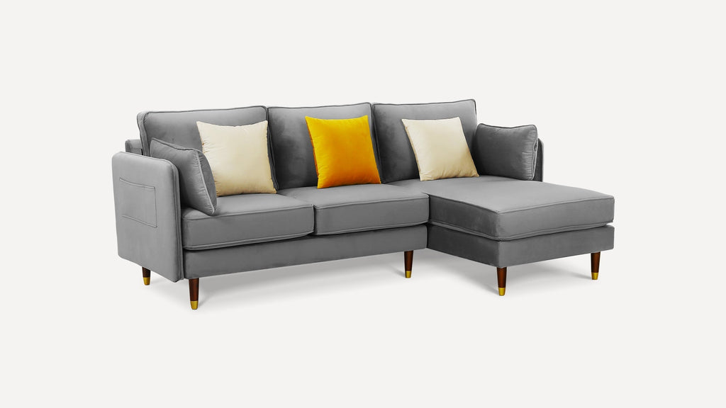 Reversible sectional Sofa,L-Shaped Couch 3-Seat Sofa Sectional with Reversible Chaise