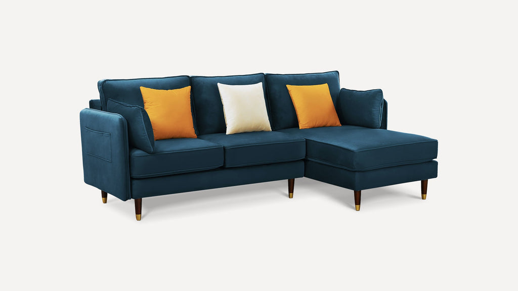 Reversible sectional Sofa,L-Shaped Couch 3-Seat Sofa Sectional with Reversible Chaise